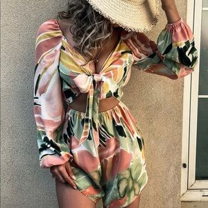 CUT OUT TIE FRONT ROMPER | SMALL [4]